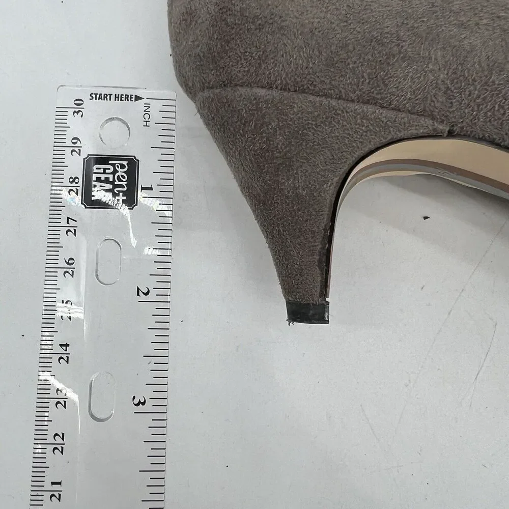 Sam Edleman Kristie Over The Knee Pointed Toe Kitten‎ Heel Taupe Women's 9.5